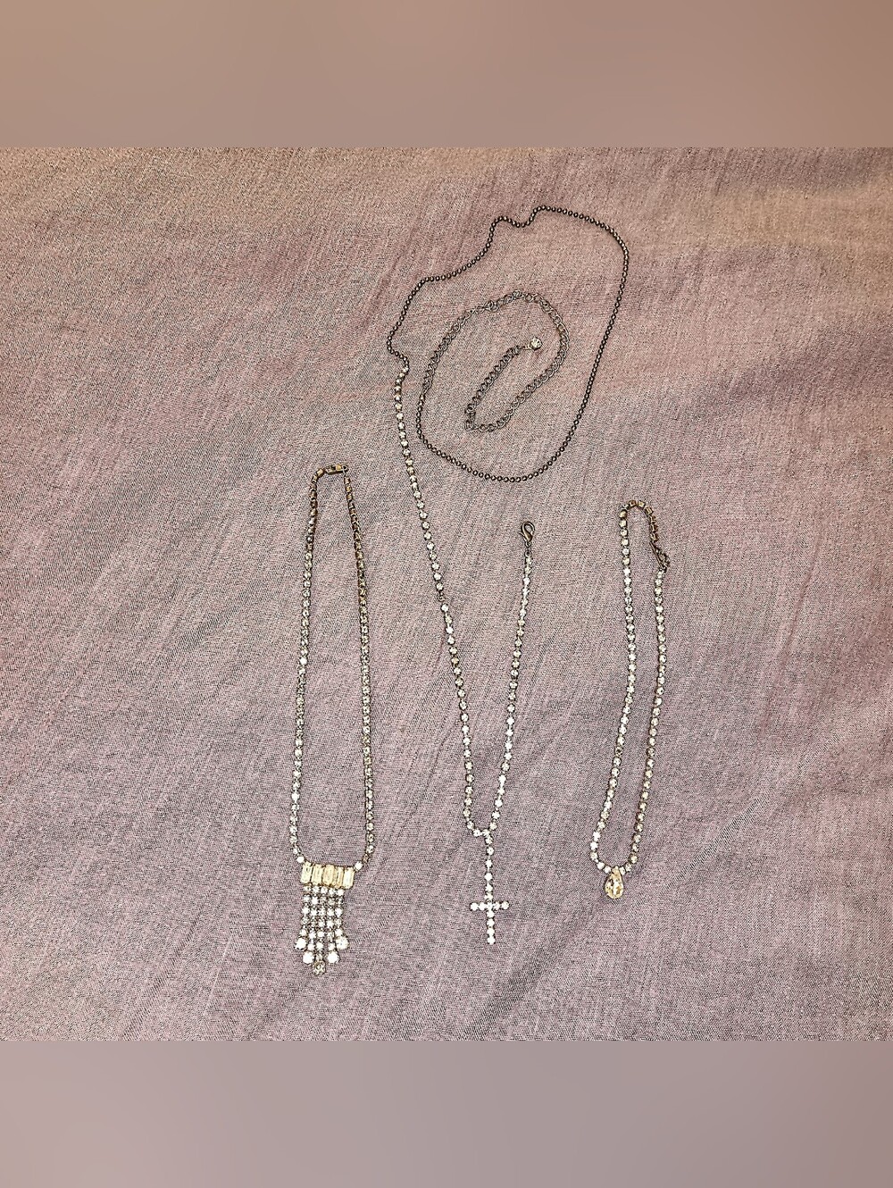 Vintage rhinestone jewelry bundle ✨ silver tone Necklaces Layering Sparkle Shine
